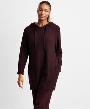 State of Day Women's Loungewear Tunic Hoodie Port Heather Size XXL 3506